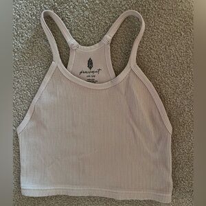 MUST GO!! FREE PEOPLE MOVEMENT CREAM RIBBED CROP TANK SIZE XS/S